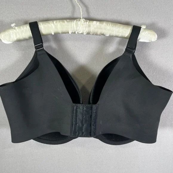 Cacique Totally Smooth Lightly Lined Full Coverage Bra Black 38F - Picture 2 of 10